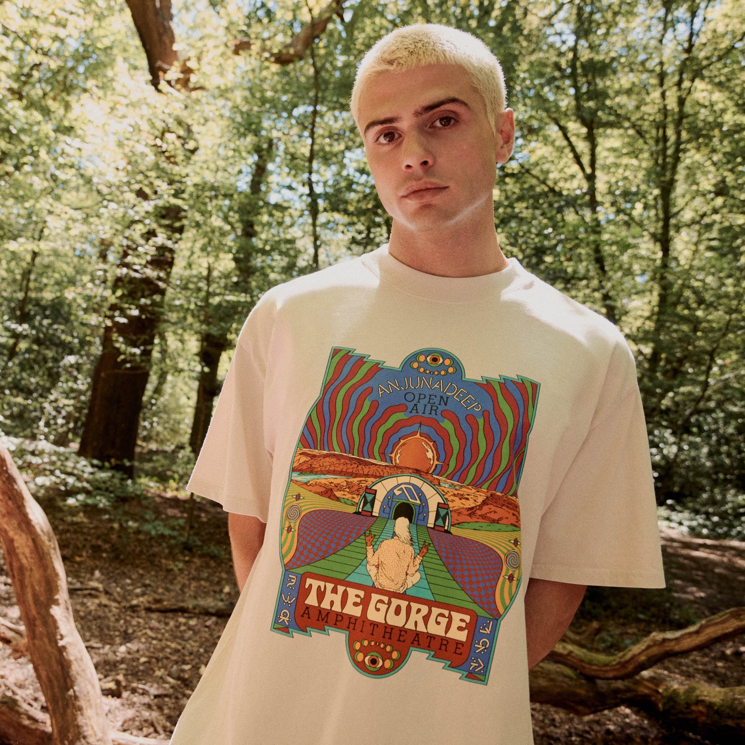 Anjunadeep Open Air (The Gorge) x Andrew McGranahan Tee / Faded Bone (Pre-sale)
