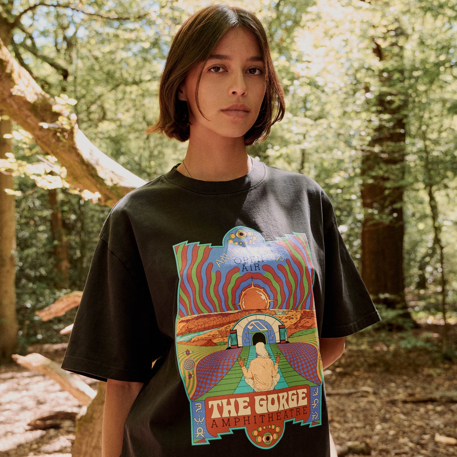 Anjunadeep Open Air (The Gorge) x Andrew McGranahan Tee / Faded Black (Pre-sale)