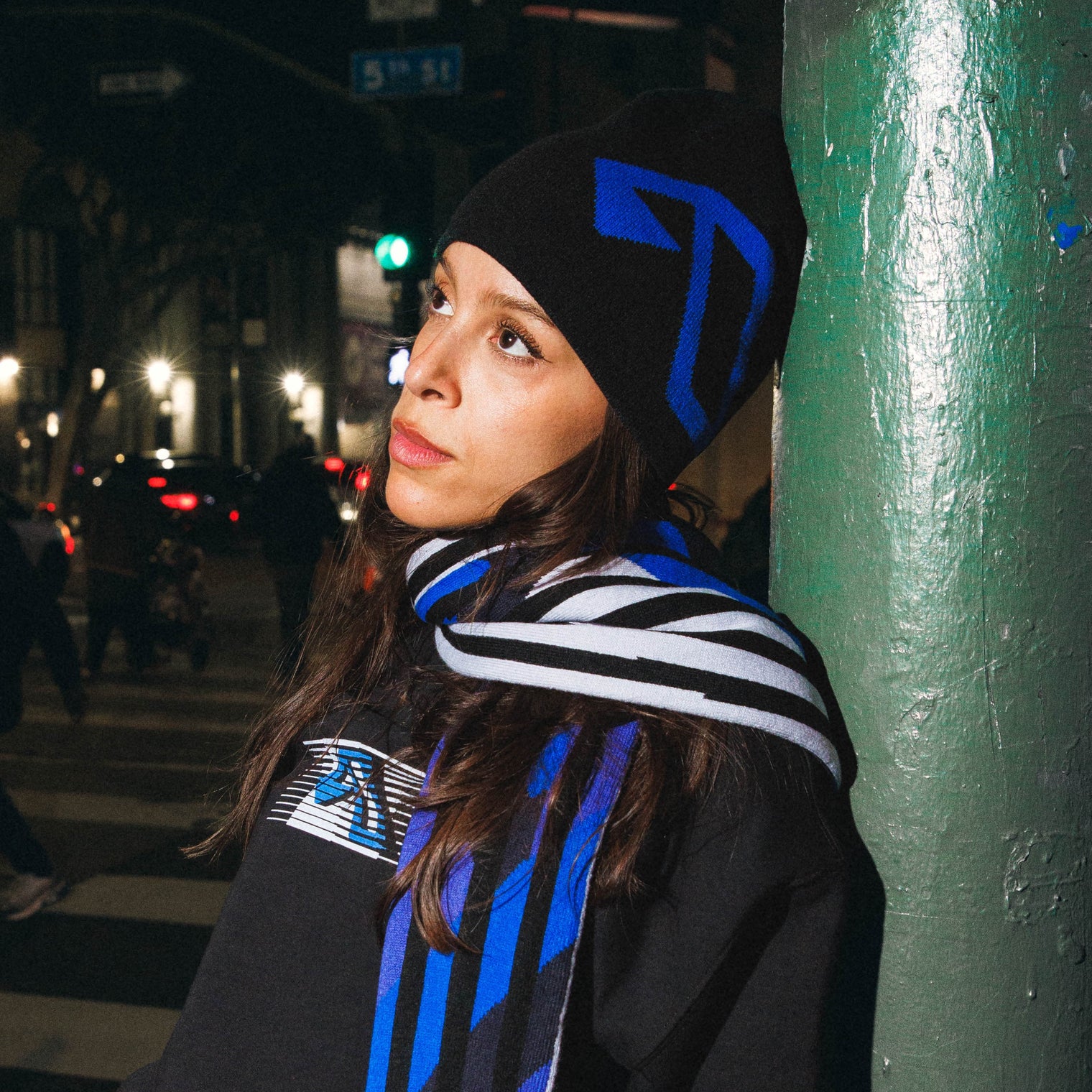 Anjuna Skull Cap Beanie / Black & Blue