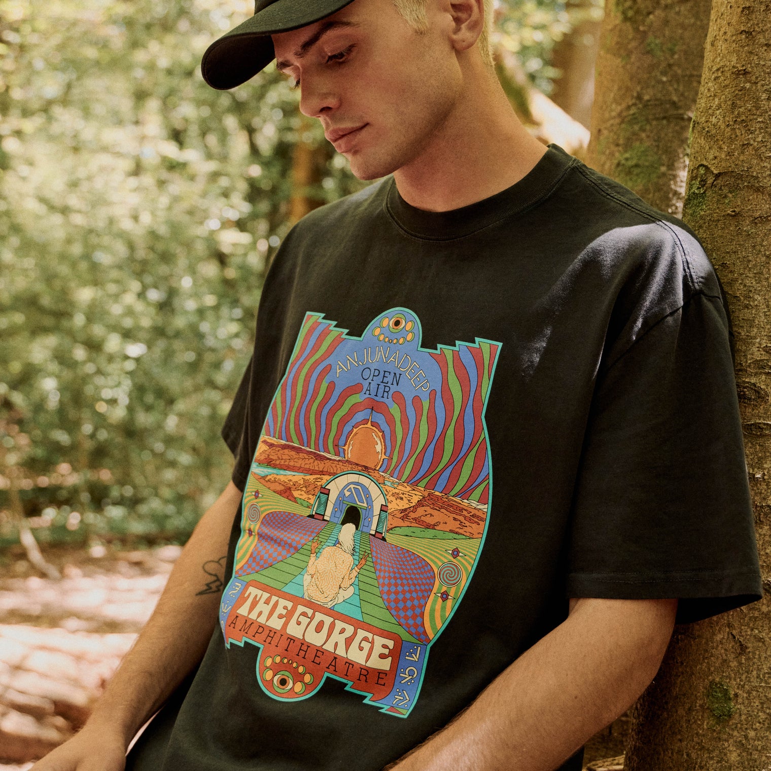Anjunadeep Open Air (The Gorge) x Andrew McGranahan Tee / Faded Black (Pre-sale)