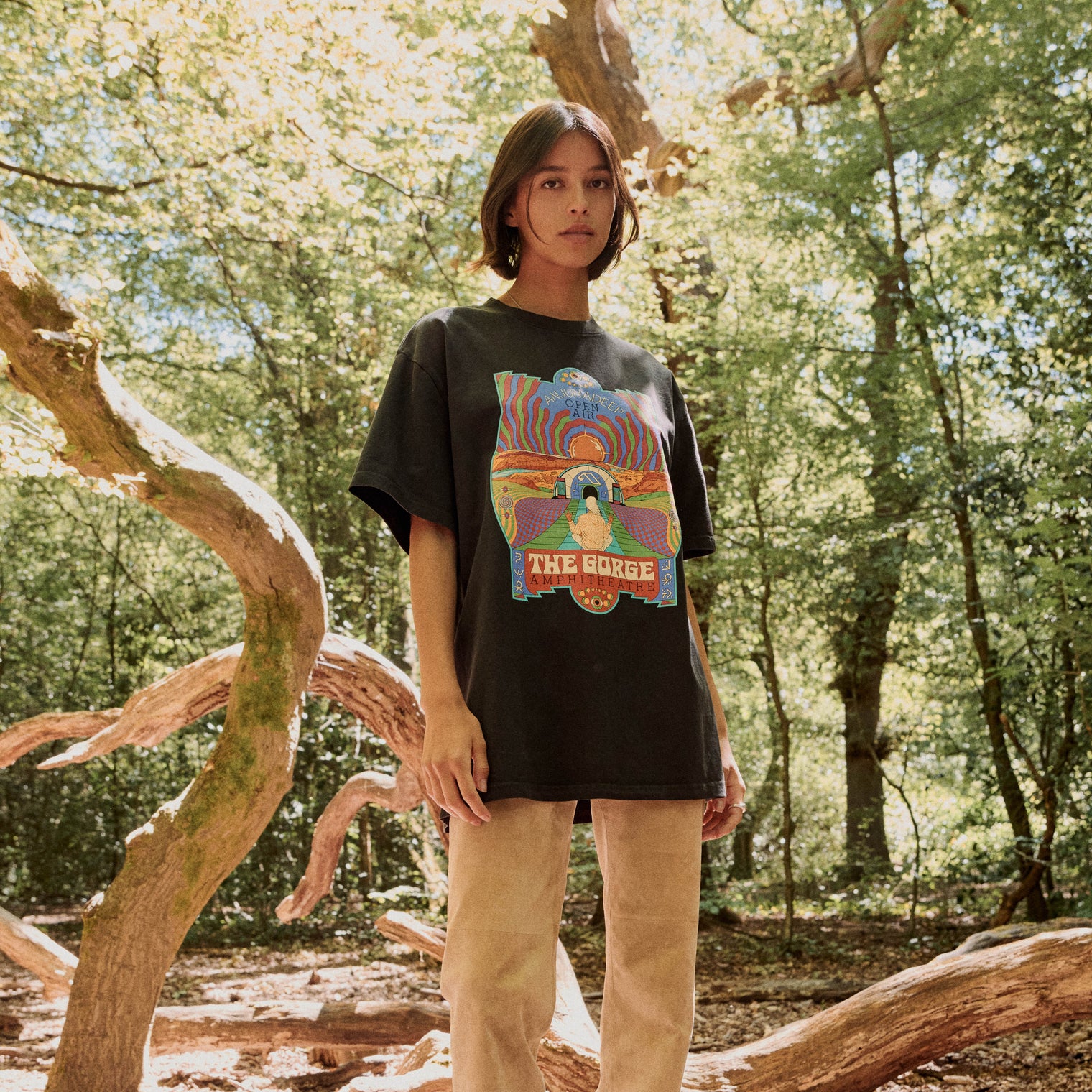 Anjunadeep Open Air (The Gorge) x Andrew McGranahan Tee / Faded Black (Pre-sale)