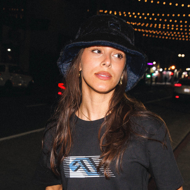Anjuna Reversible Fluffy Bucket Hat / Black & Blue