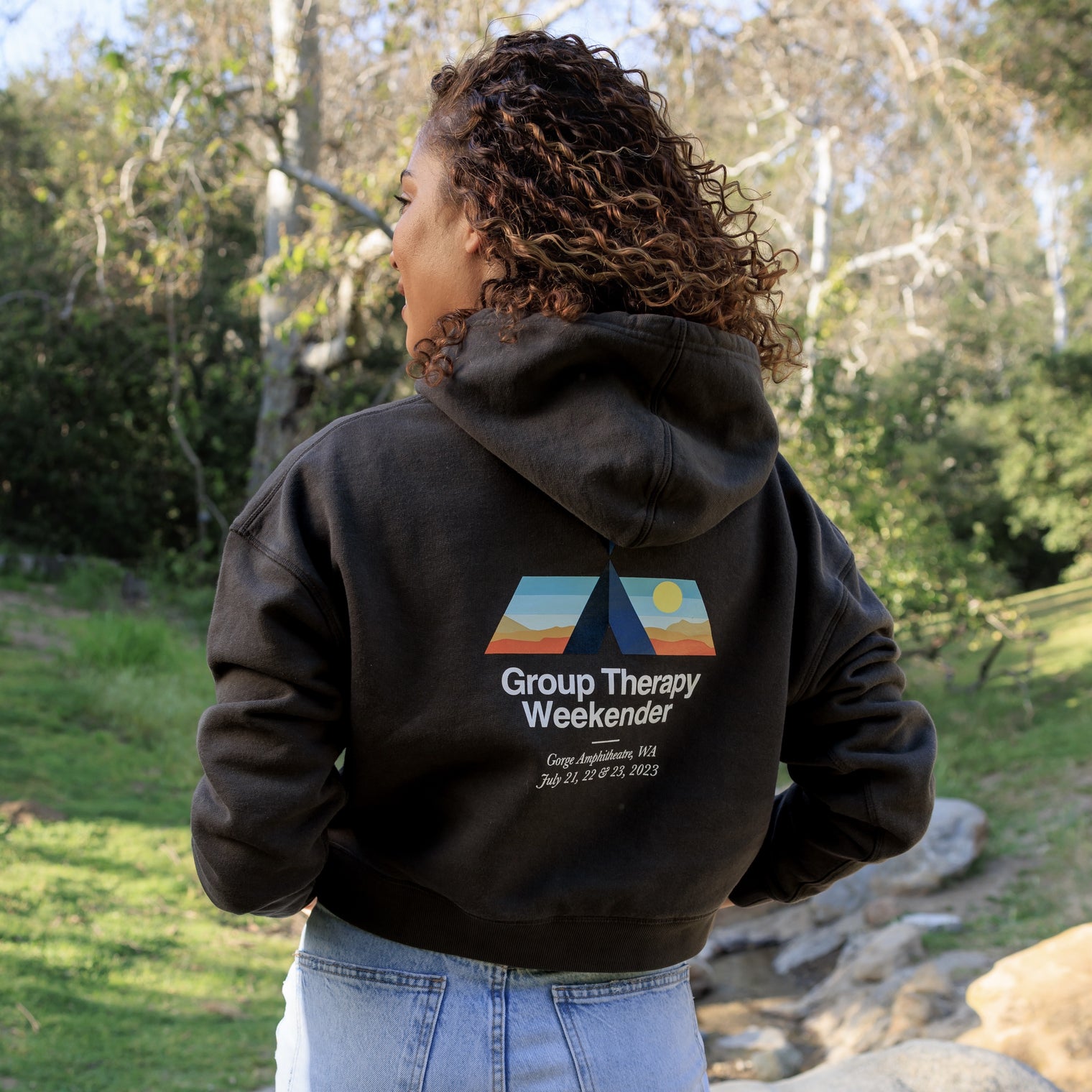 Group Therapy Weekender 2023 Coal Crop Hoodie