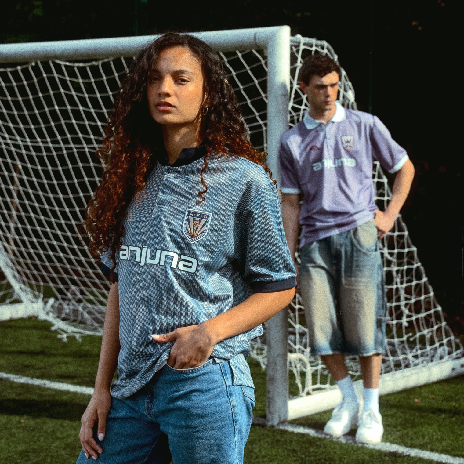 Anjuna Vintage Short Sleeve Soccer Jersey / Slate Blue