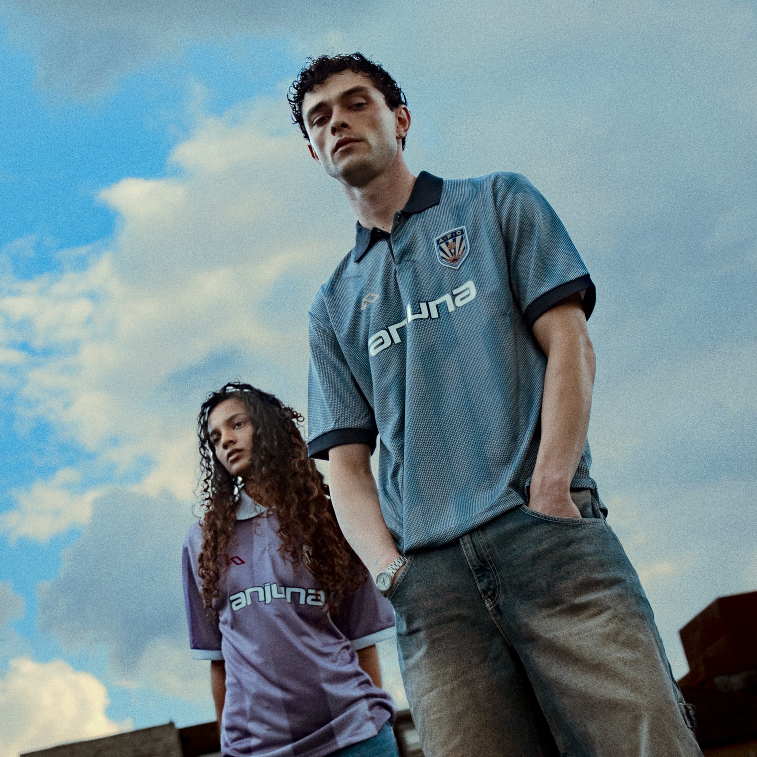 Anjuna Vintage Short Sleeve Soccer Jersey / Slate Blue